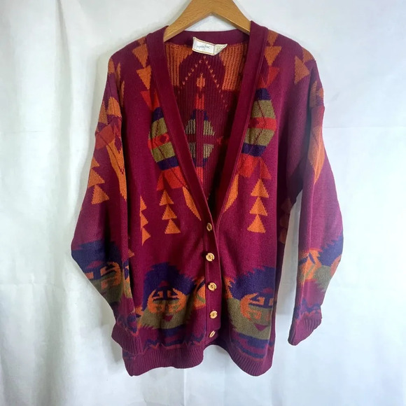 Jacqueline‎ Ferrar Vintage Retro Cardigan Sweater Size Large - Picture 9 of 9